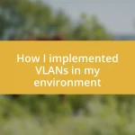 How I implemented VLANs in my environment