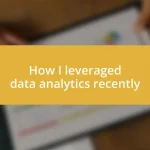 How I leveraged data analytics recently