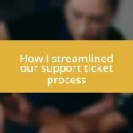 How I streamlined our support ticket process