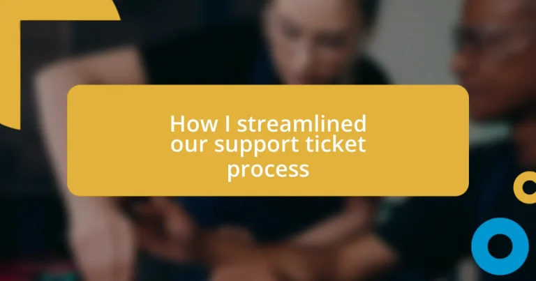 How I streamlined our support ticket process