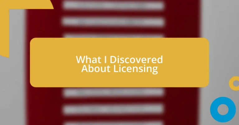 What I Discovered About Licensing